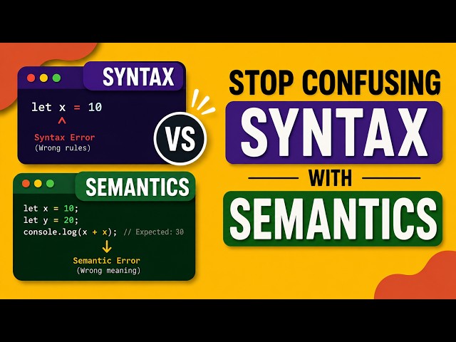 Stop confusing syntax with Semantics | What is syntax | What is meaning of semantics