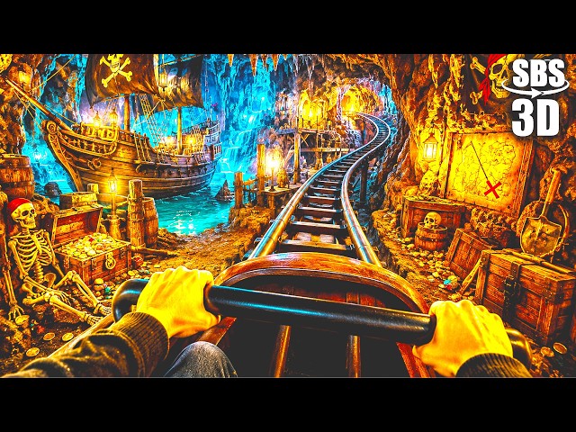 VR Roller Coaster in Mysterious Pirate's Cave VR Videos