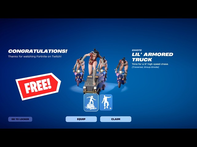 How to Unlock *FREE* Vibrant Vibing And Lil' Armored Truck Emotes in Fortnite | Jynxzi Twitch Drops