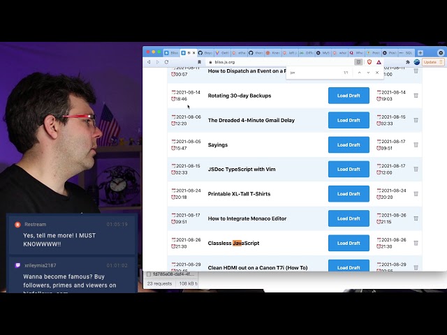 [Live Coding] JS Blog as Easy as Gist Part 29: Q&A, then Syncing Encrypted Drafts