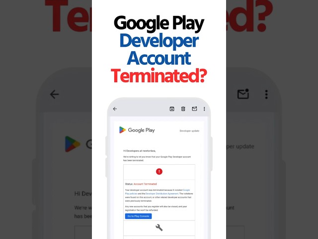 Google Play Developer Account Terminated? #shorts