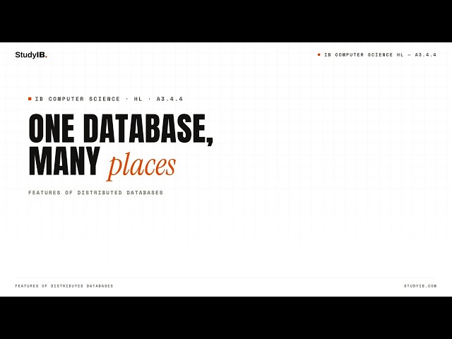 IB Computer Science HL 2027 A3.4.4 — Distributed Databases