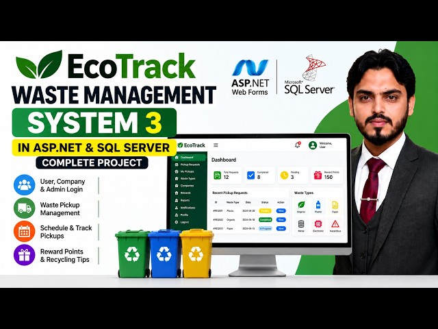 🚀 EcoTrack Waste Management System 3 in ASP.NET & SQL Server | Complete Project