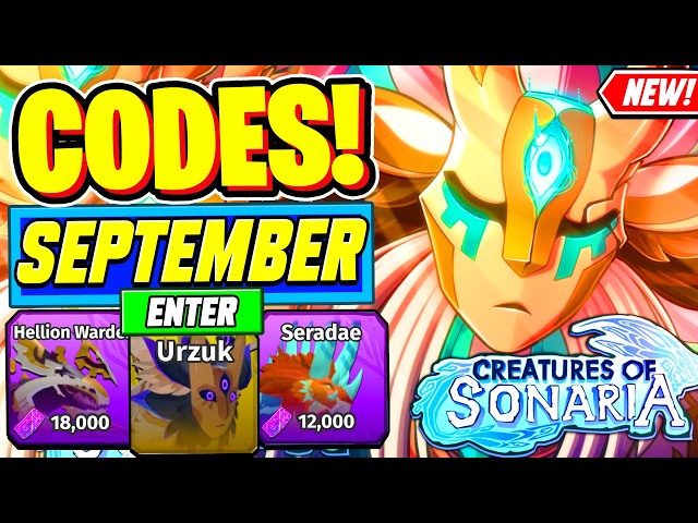 ⚠️New⚠️ ALL WORKING CODES For Creatures Of Sonaria September 2026 - Roblox Creatures Of Sonaria Code
