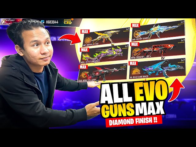 Upgrading All Evo Gun Skins Max with More Than 50000 Diamonds 😱 New Diamond 💎 King Tonde Gamer 😂