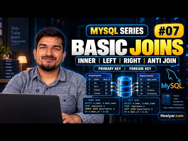 SQL #07 — Primary Key, Foreign Key & JOINS (INNER, LEFT, RIGHT, Anti) — Connecting Tables in SQL
