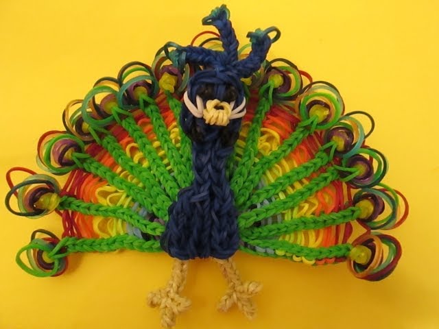 Rainbow Loom Peacock Charm.