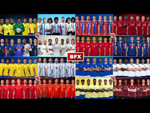 Zidane & Mbappe vs Maradona & Messi vs Pele & Neymar - France vs Argentina vs Brazil Legends FULL 06