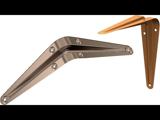 SolidWorks Tutorial # 292: Shelf holder / (2 methods , sheet metal)