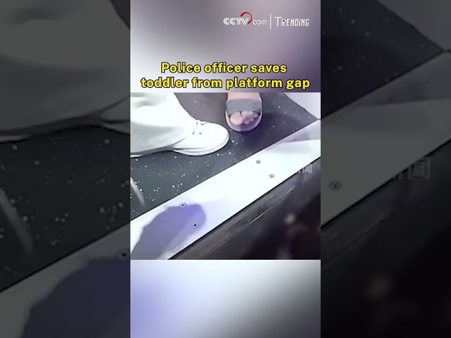 Police officer saves toddler from platform gap
