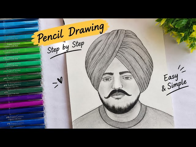 Sidhu Moose wala drawing|step by step tutorial|#sketch |#drawing |#painting 