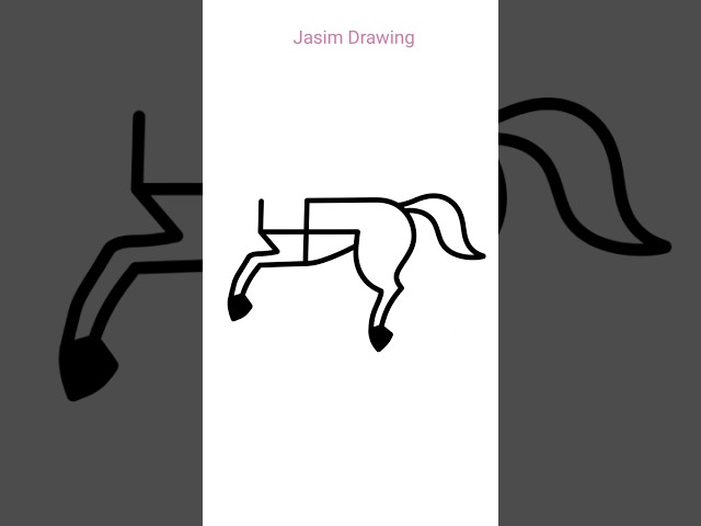 Horse 🐎 drawing with + plus sign #art #drawing #shorts #tutorial