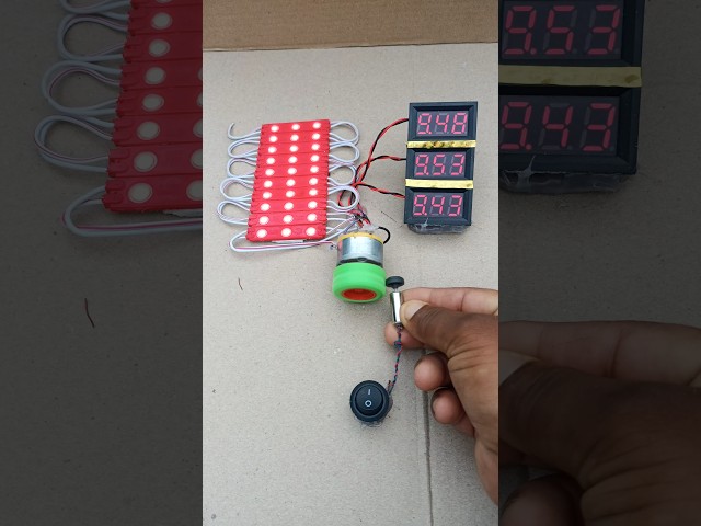 ⚡ Motor Generator Experiment | One Motor Produces Electricity for 30 LEDs & 3 Digital Meters.new