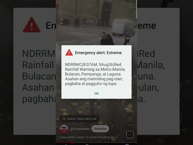 Red rainfall warning sound effect