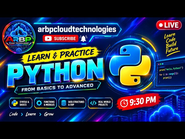 Python Full Course Live |Learn Python Basics | Real Projects | ARBP Cloud Technologies