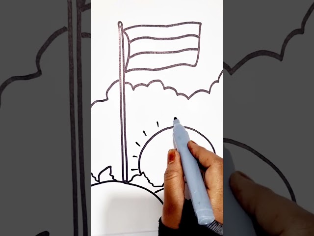 How to Draw India Flag drawing Independence day #shorts #learnforkids