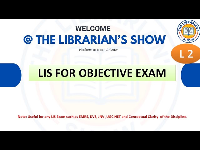 Library Science For Objective Exam (L2)