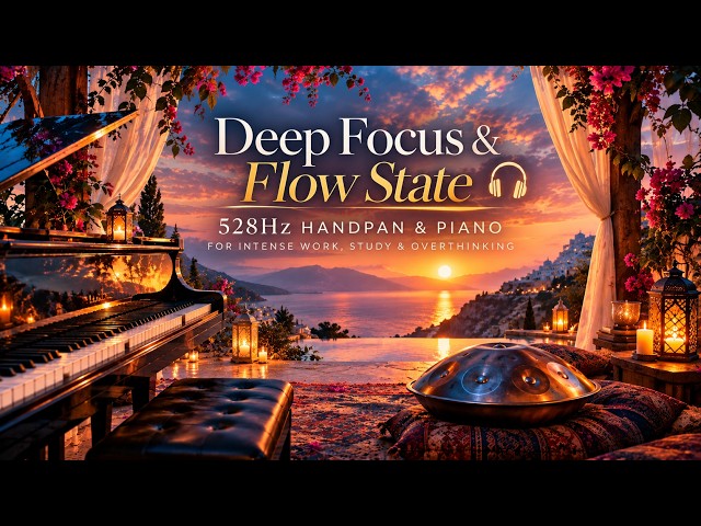 Deep Focus & Flow State 🎧 528Hz Handpan & Piano for Intense Work, Study & Overthinking