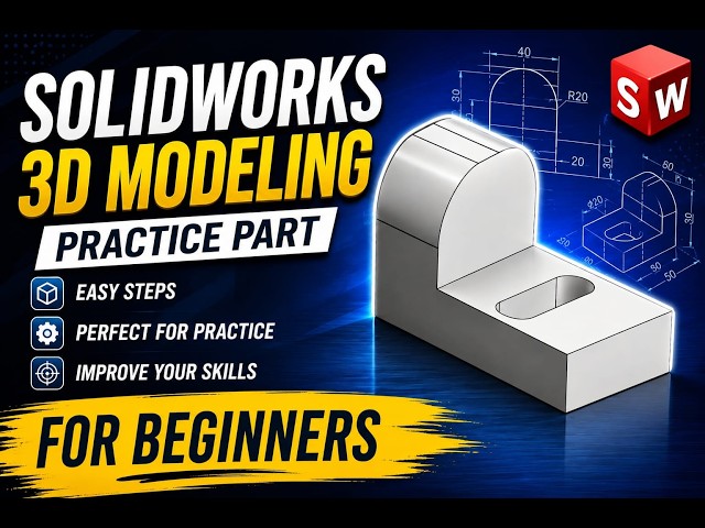 SolidWorks Practice Part Tutorial | Easy 3D Modeling for Beginners