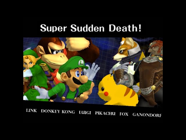 Super Smash Bros. Melee: Super Sudden Death 6 PLAYER BATTLE (Custom Stage)