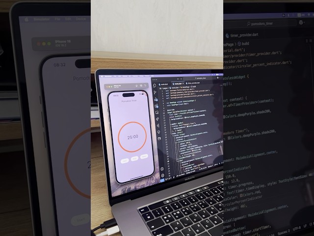 Pomodoro Timer with Flutter using ChatGPT under a minute