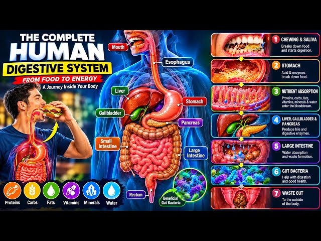 What Happens to Food Inside Your Body? | Complete Digestive System Explained.