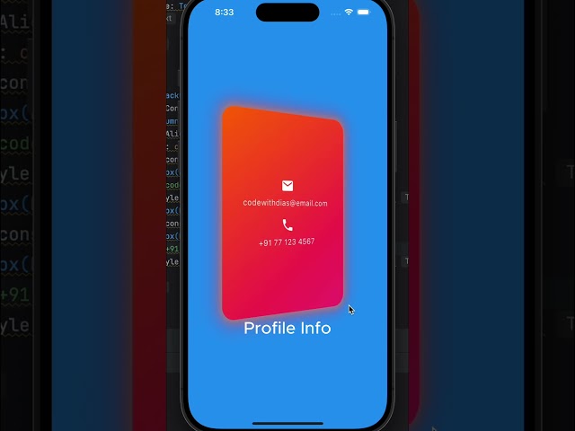 Flutter Flip Card Animation : Stunning Profile Card with Pulsing Glow #Shorts