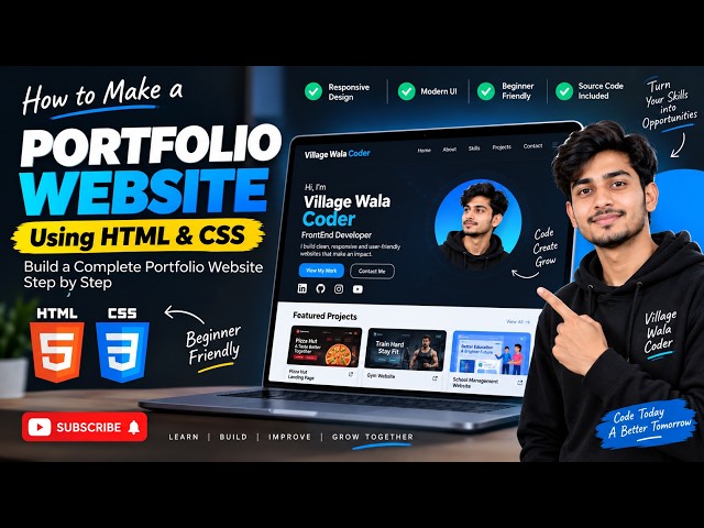 How To Make A Portfolio Website Using HTML CSS | Build a Complete Portfolio Website with HTML & CSS
