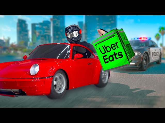 Uber Eats in a Mini Porsche