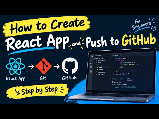 Create React App & Push to GitHub | React JS + GitHub Tutorial for Beginners 🚀