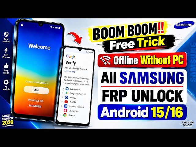 WITHOUT PC – Skip Google Account | Samsung FRP Bypass Android 16/15 Google Account Remove Frp bypass