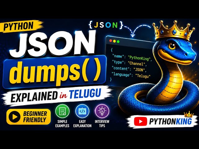 Python JSON dumps() Method Explained in Telugu | Beginner Friendly