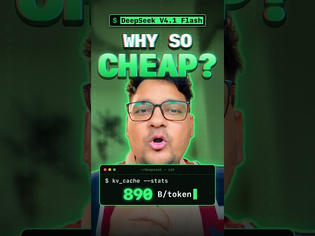 Why DeepSeek V4.1 Flash Is So Cheap (KV Cache Explained) #shorts #deepseek #deepseekai
