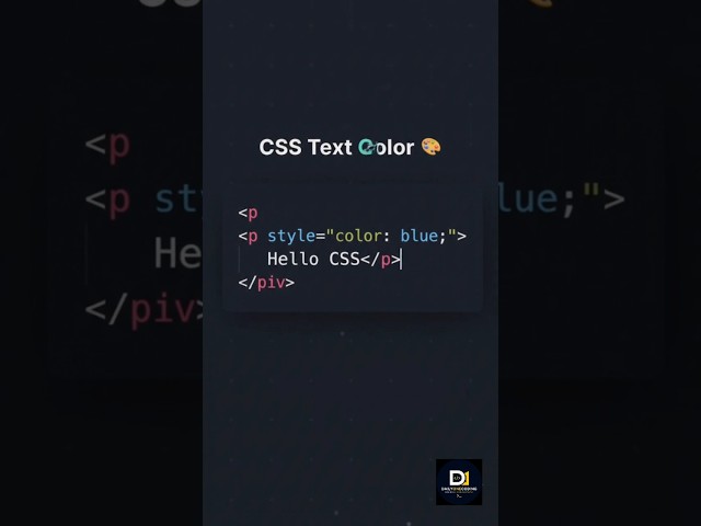 CSS Text Color in 10 Seconds| CSS Telugu #shorts #fyp #telugu #coding #trending #css #webdevelopment