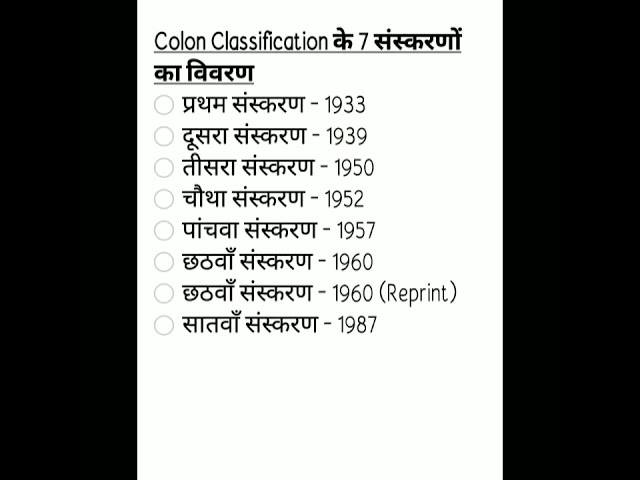 Colon Classification