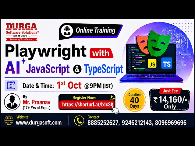 Playwright with AI JavaScript & TypeScript Online Training @ DURGASOFT