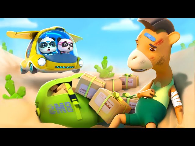Super Rescue Team Ep 7 - Postman Camel Lost All Parcels in the Desert | BabyBus TV - Kids Cartoon