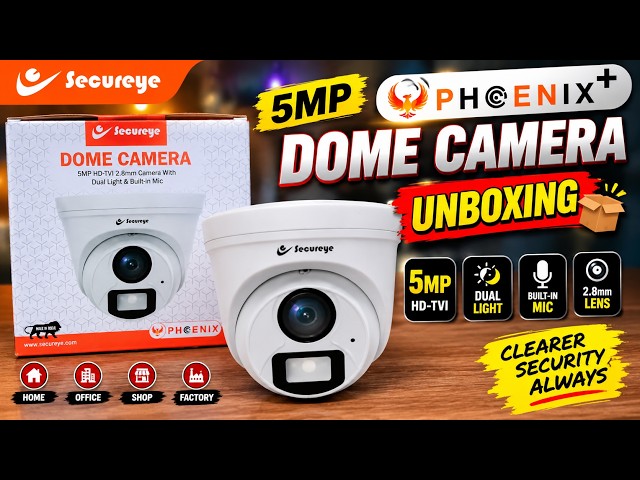 Secureye Phoenix+ 5MP Dome Camera Unboxing | Dual Light + Built-in Mic | HD-TVI Camera #secureye