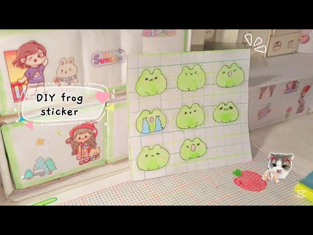 DIY frog stickers 🐸🍡💤| kawaii 🎀🌷|| (DIY) |||• #stickers #frog #DIY #kawaii #idea @NusratJahan-z6b 