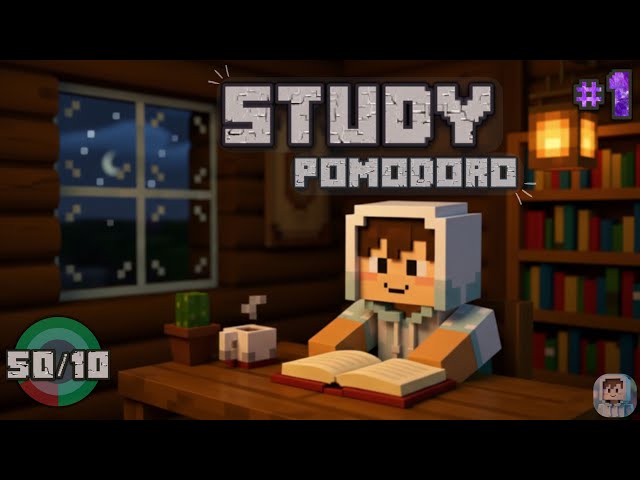 Minecraft Study with Me ⛏️ 4 Hour Pomodoro (50/10) | Deep Focus & Ambient Music
