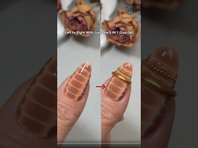 Nail Tips!  Left to Right With Just One 5 IN 1 Glue Gel!