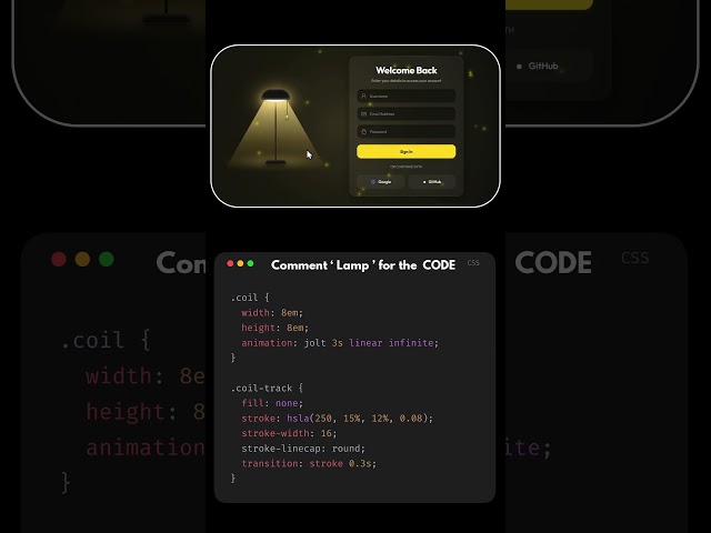 Animated Lamp Login Form 💡 HTML, CSS & JS #Shorts