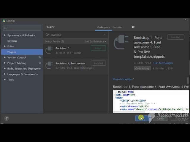 How to add Bootstrap-4 in Pycharm