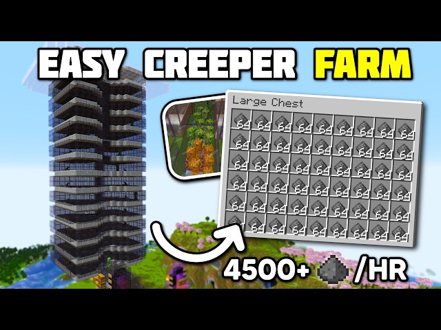 Minecraft Creeper Farm - Easy 4000+ Gunpowder per Hour