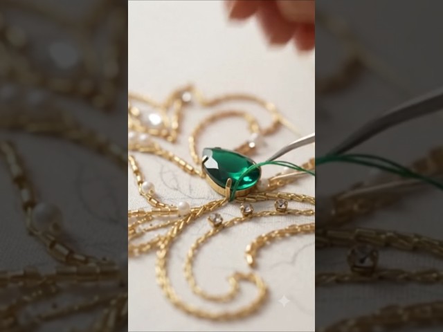 Beautiful Embroidery Work | Easy Stitching Tutorial. #embroidery #handmade #love #shorts #yarn #ai
