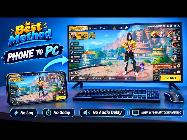 How to Play Free Fire on PC by Mirroring Your Phone | Best & Easy Screen Mirroring Method