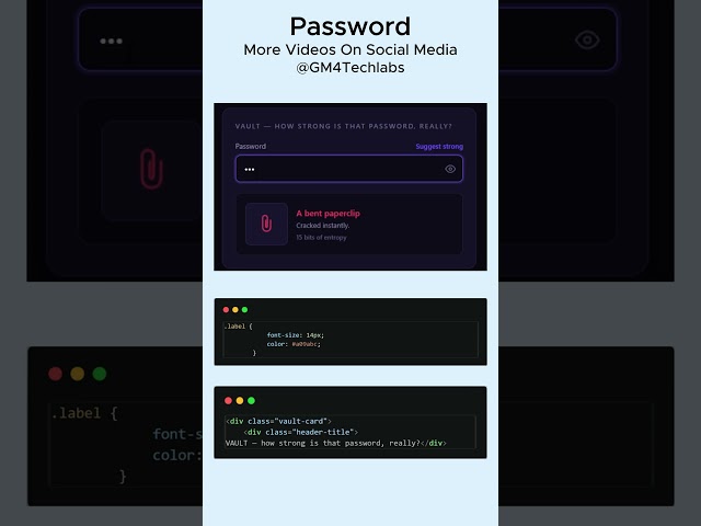 Interactive Password Strength Analyzer UI with Real-Time Entropy Meter | HTML CSS & JS Tutorial