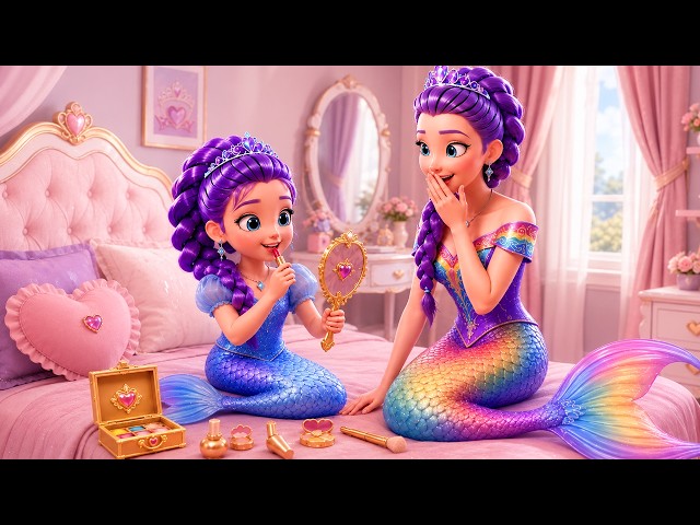 Rumi Tries Mom’s Makeup and Turns Into a Mermaid!👑Magical Glow Up Transformation🧜‍♀️ Ocean Princess🐚