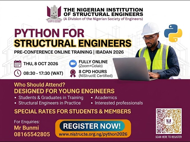 Python for Structural Engineers | NIStructE Pre-Conference Training 2026