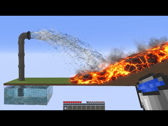 Realistic Water Pipe vs Lava (what will happen?) - Minecraft Compilation